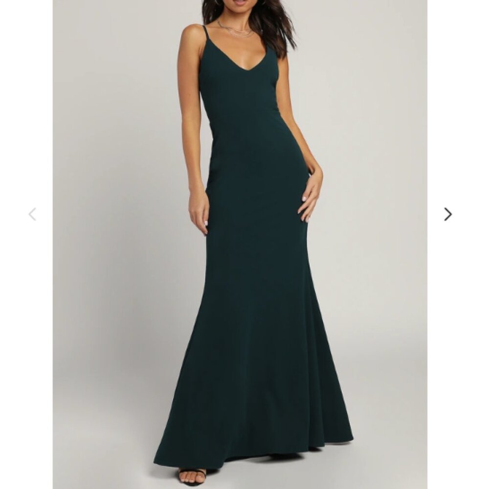 Lulu's Sexy Glory Forest Green Maxi Dress